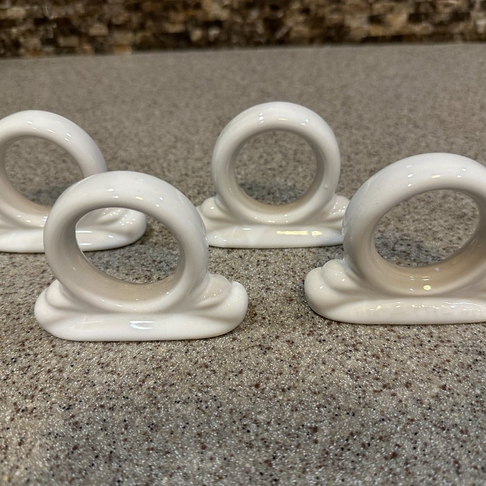 Fiestaware Homer Laughlin Napkin rings White set of 4